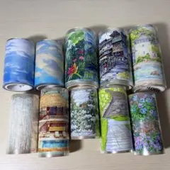 海外マステ 風景　建物　装飾　雲　PETマステ まとめ売り　おまけ付きのサムネイル