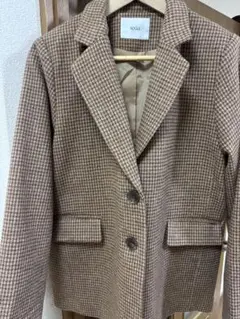 NOGLE ウールミックスチェック テーラードジャケット