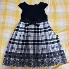 オフショルダー チェック柄 ワンピース