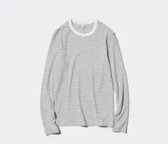 ロンT ボーダー　ソフトリブボーダークルーネックT 長袖　カットソー　トップス