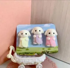未使用 シルバニア人形　フローラウサギの赤ちゃん　みつご　ベビーカー　小さい赤ち