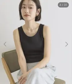 AMERICAN HOLIC抗菌防臭 テレコタンクトップ ブラックM美品のサムネイル