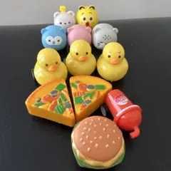 ミニカー おもちゃ まとめ売り 12個 アヒル ハンバーガー ピザ 動物