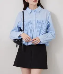 美品 エディショントゥモローランドレースハイネック ピンタック シアー ブラウス 美品 エディショントゥモローランドレースハイネック ピンタック