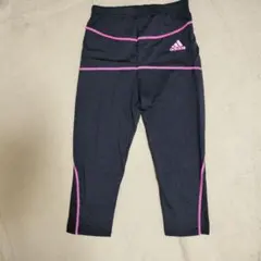 美品 adidas レギンス クロップド ブラック CLIMALITE UVケアのサムネイル
