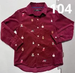 NEXT クリスマス刺繍シャツ　3-4y 104cm