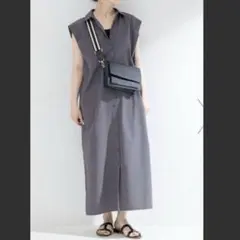 B.C STOCK ノースリーブ シャツ ワンピース チャコールのサムネイル