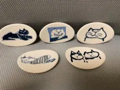 美品 マンハッタナーズ 箸置き 5個セット 猫 陶器 箱付き - メルカリ