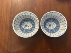 美濃焼　染付　菊ひらめ　小鉢　3.5寸（11㎝x4.5㎝）ペア　2枚セット