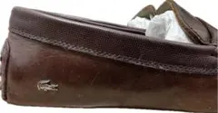 Lacoste ブラウンレザー スリッポンローファー