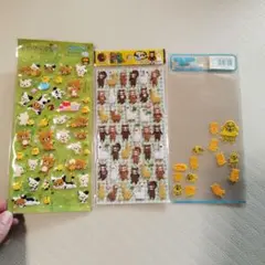 リラックマ　クマさんとアルパカ　ブチ＆キキオ　ぷくりシール3枚セット