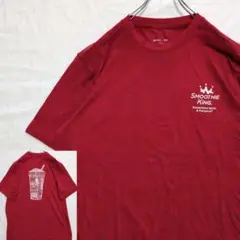 バックプリント　両面プリント　ビッグサイズ　Tシャツ　ドリンク　赤