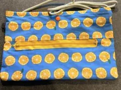 ハンドメイド　保育士　ティッシュケース　ショルダー　オレンジのサムネイル
