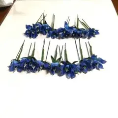 青色の花飾り 13本セット