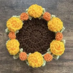 フラワーブーケコースター　フラワーコースター　花束コースター　ハンドメイド