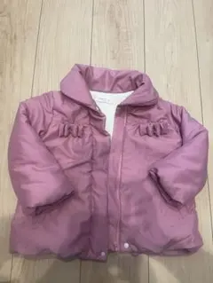 ビケットクラブ　ピンク フリル付きダウンコート