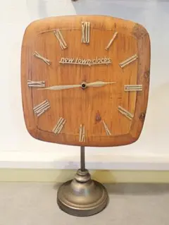 new town clocks ヴィンテージ置時計 ウッド製 QUARTZ