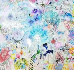 海外 装飾 マスキングテープ フレークシール100枚 ＋a