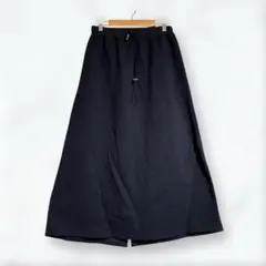 a3078 シーズンリーズン スカート 黒 L ロング 裏起毛 無地 秋冬