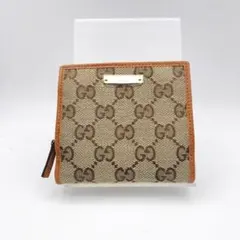 グッチ　折財布　財布　ウォレット　GGキャンバス　ライトブラウン
