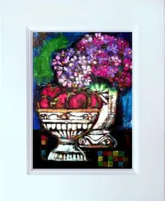 油絵 菅家令子 絵 絵画インテリア uF6-063504 花瓶と花 - メルカリ
