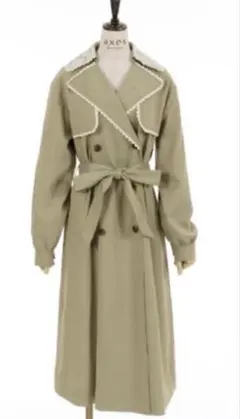 新品　axes femme バイカラー レース トレンチコート