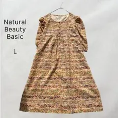 ナチュラルビューティーベーシック 花柄ワンピース 昭和レトロ レトロ 春夏