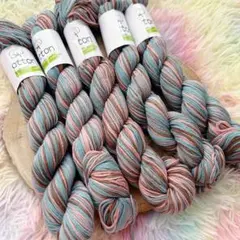 コットン100%♡ソックヤーン 5カセ約250ｇ チョコミントストロベリー