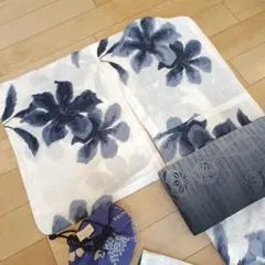 アイイロ♪百花繚乱 百合に涼風☆上質変わり織り大人 浴衣☆高級 浴衣