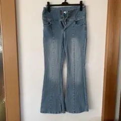 ライトブルー ブーツカットデニム Lサイズ