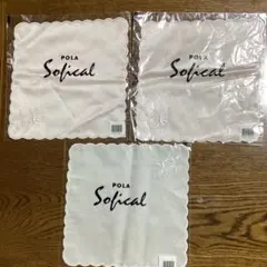 【新品未使用】POLA ミニ刺繍ハンカチ　3枚　薄いピンク　オフホワイト