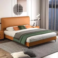 レザーモダンベッド クイーンサイズ