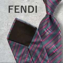 超美品 フェンディ ネクタイ FENDI シルク100％ レジメンタル 希少のサムネイル