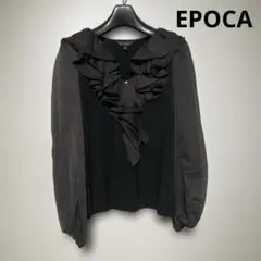 【EPOCA】 シースルーフリルブラウス　トップス　ITL 40　ブラック