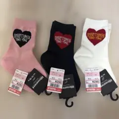 新品タグ付き　ルルモーメント靴下3足セット（ハートロゴ）13〜18センチ