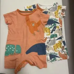 動物柄ロンパース2点セット（95cm未満）　mother care
