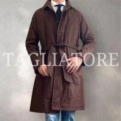 新品 TAGLIATORE タリアトーレ チェック柄 ベルテッドコート 48のサムネイル