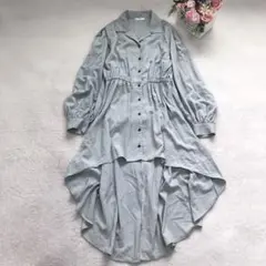 スライ 長袖シャツワンピース イレギュラーヘム シンプル カジュアル ベーシック
