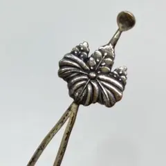 040108 アンティーク　銀　打出し　五三の桐　簪 かんざし　小さめ