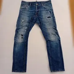 DSQUARED2　バイカー ダメージ加工ブルーデニムパンツＬサイズ