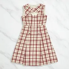 ROBE de FLEURS ローブドフルール レトロ風チェックキャバドレス