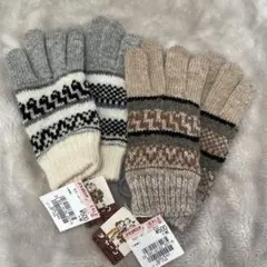 未使用タグ付き☘️子供手袋　ウール100% 2点