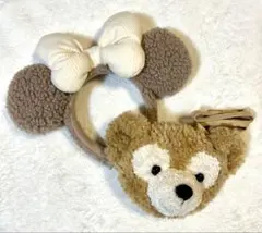 【美品】もふもふカチューシャ&ダッフィーポシェット