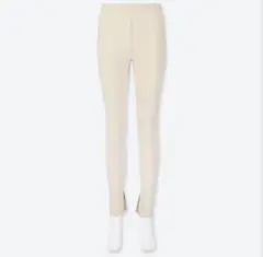 ユニクロ　リブスリットレギンス（10分丈）　Lサイズ　ホワイト