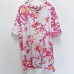 ギルダン タイダイ Ｔシャツ クルーネック半袖 M 桃橙白 綿 カジュアルのサムネイル