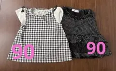 女の子　ベビー　半袖　カットソー　ワンピース　90 2点セットのサムネイル