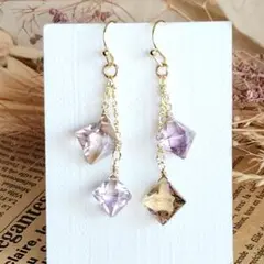 １４kgfアメトリンダイヤカットピアス