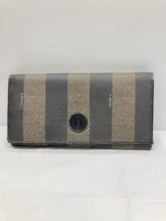 C0102)FENDI ペカン レザー 長財布 ブラウン