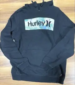 Hurley パーカー ブラック ボタニカルロゴ M