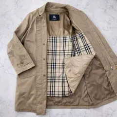美品 BURBERRY ステンカラーコート ノバチェック ダウンライナーXL相当